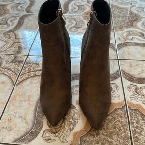 Mocha color booties, size 6.5, never worn